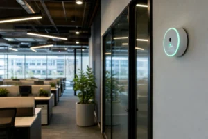 Tecnologia de escritório inteligente com sensores e dashboards